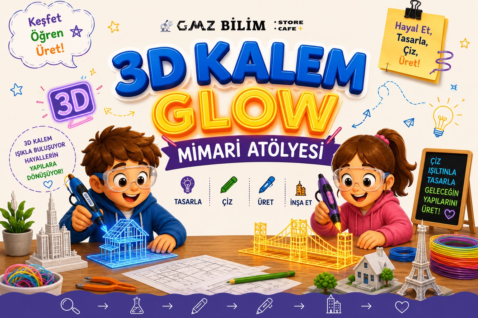 3D KALEM GLOW MİMARİ (6-8 YAŞ)